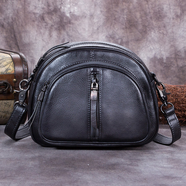 Handmade Genuine Leather Crossbody Shoulder Bags Purses Accessories Gift Women Grey
