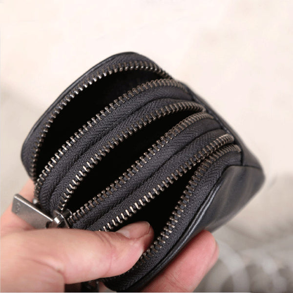 Handmade Genuine Leather Digital Package Coin Purse Card Wallet Women Men Minimalism