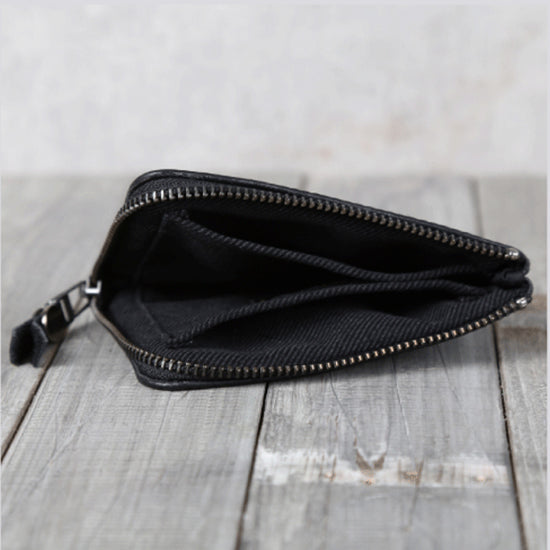 Handmade Genuine Leather Key Wallets Coin Purse Card Wallet Women Men Simplify