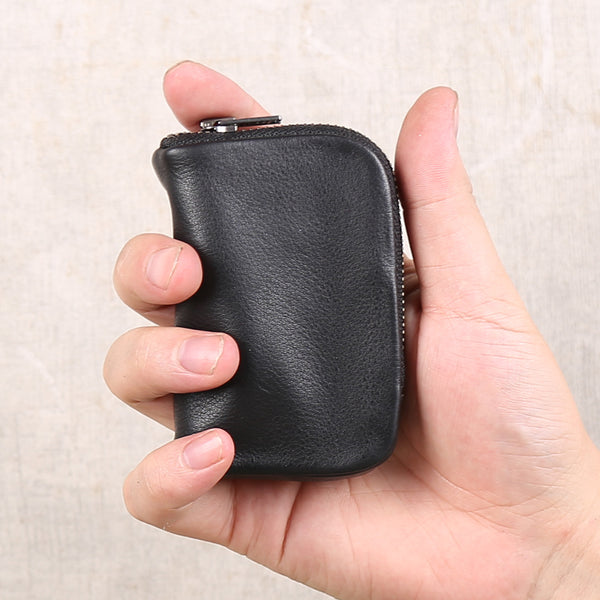 Handmade Genuine Leather Key Wallets Coin Purse Card Wallet Women Men fashionable