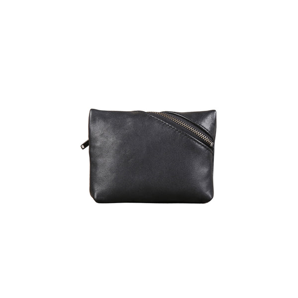 Handmade Genuine Leather Short Coin Card Wallets Clutches Purse Women Men Accessories