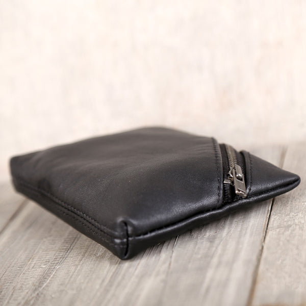 Handmade Genuine Leather Short Coin Card Wallets Clutches Purse Women Men gift