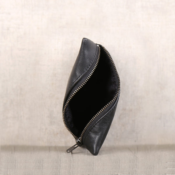 Handmade Genuine Leather Short Coin Card Wallets Clutches Purse Women Men card holder