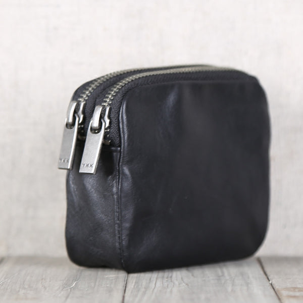 Handmade Genuine Leather Short Coin Card Wallets Clutches Purse Women Men card holder