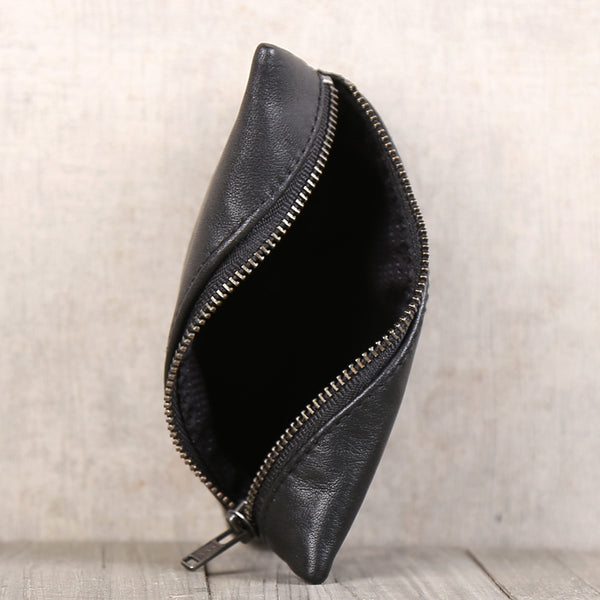 Handmade Genuine Leather Short Coin Card Wallets Clutches Purse Women Men