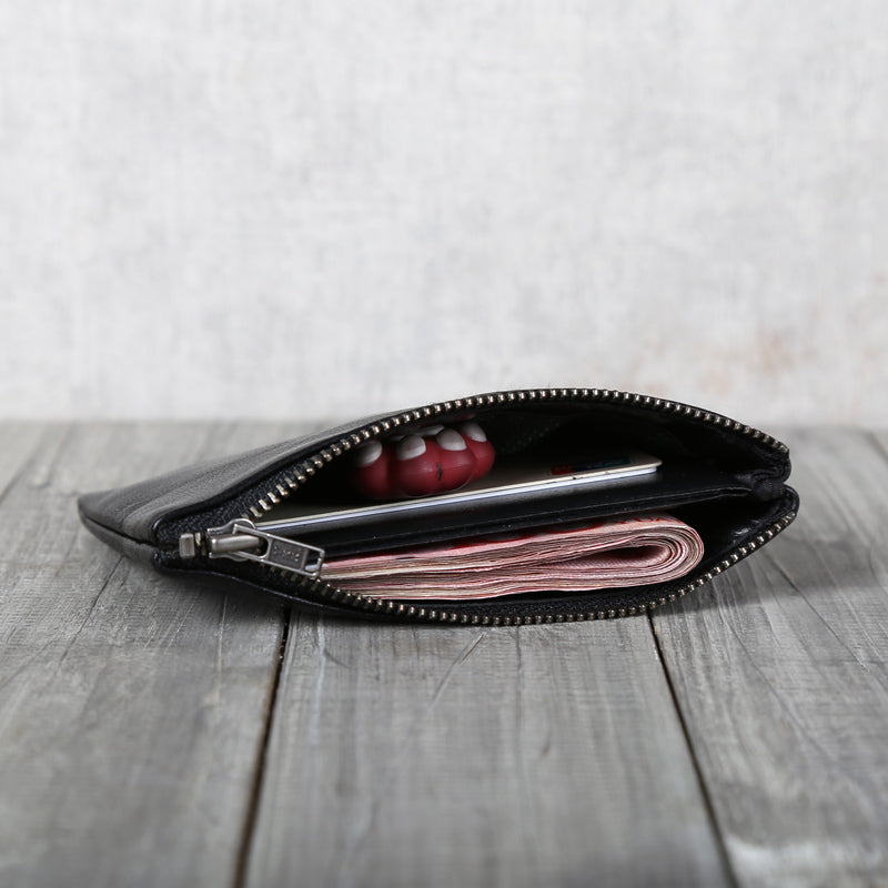 Handmade Genuine Leather Short Slim Wallets Coin Purse Card Wallet Women Men