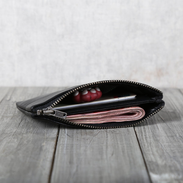 Handmade Genuine Leather Short Slim Wallets Coin Purse Card Wallet Women Men