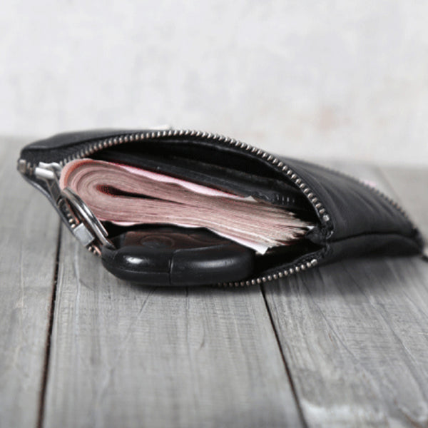 Handmade Genuine Leather Short Wallets Coin Purse Card Wallet Women Men Unique