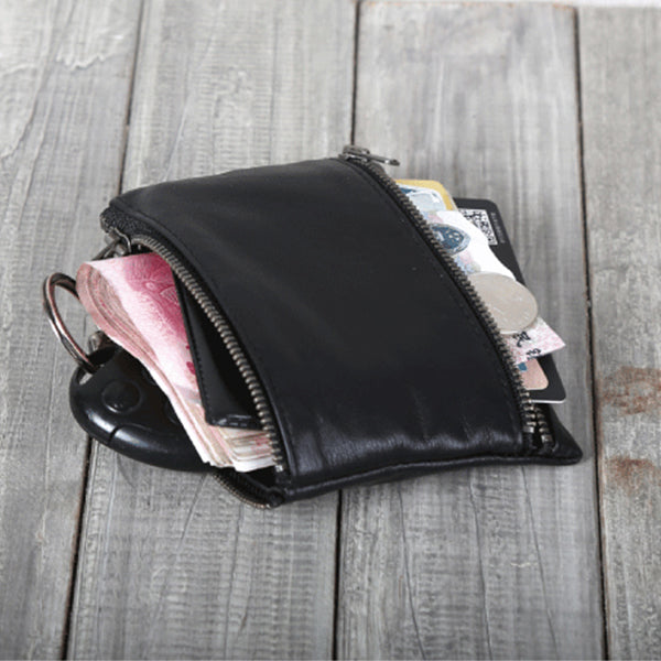 Handmade Genuine Leather Short Wallets Coin Purse Card Wallet Women Men gift