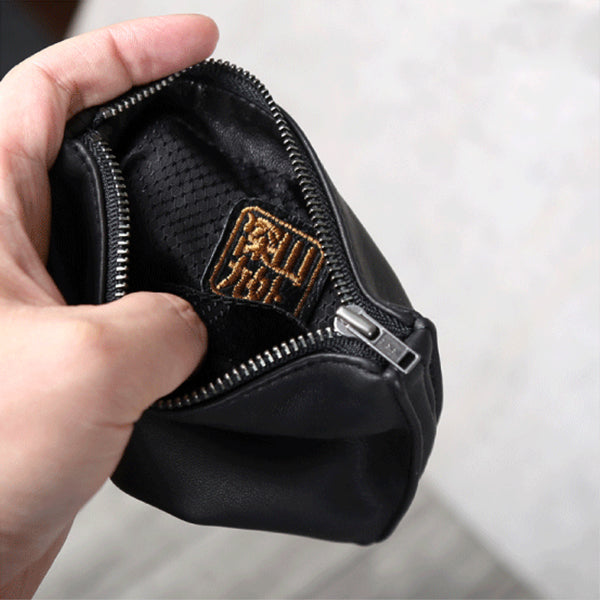 Handmade Genuine Leather Short Wallets Coin Purse Card Wallet Women Men soft