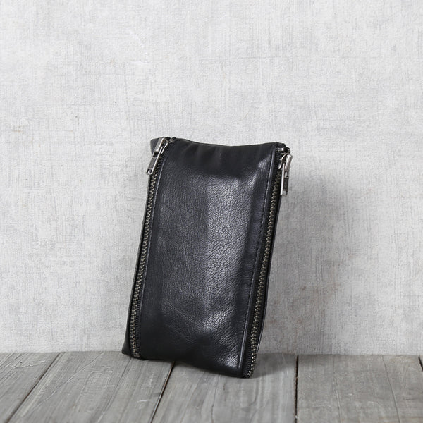 Handmade Genuine Leather Short Wallets Coin Purse Card Wallet Women Men