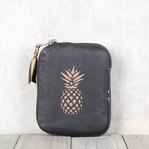Handmade Genuine Leather Short Zip Wallets Clutches Coin Card Wallet Purse Women Men cool