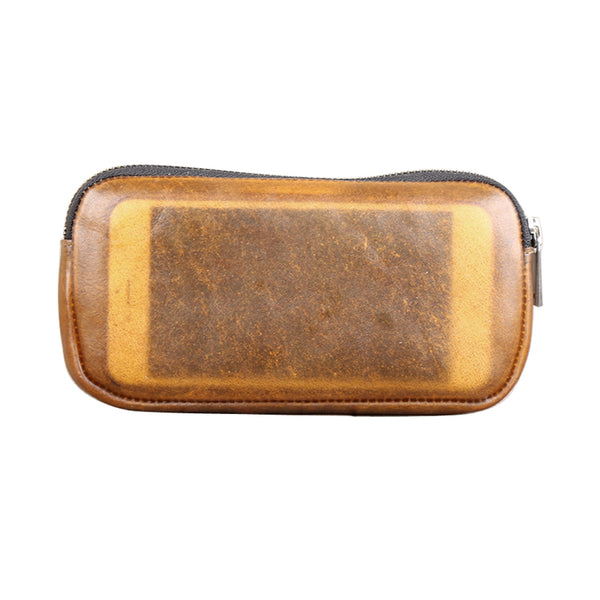 Handmade Genuine Leather Transparent Wallet Clutches Phone Case Women Men fine
