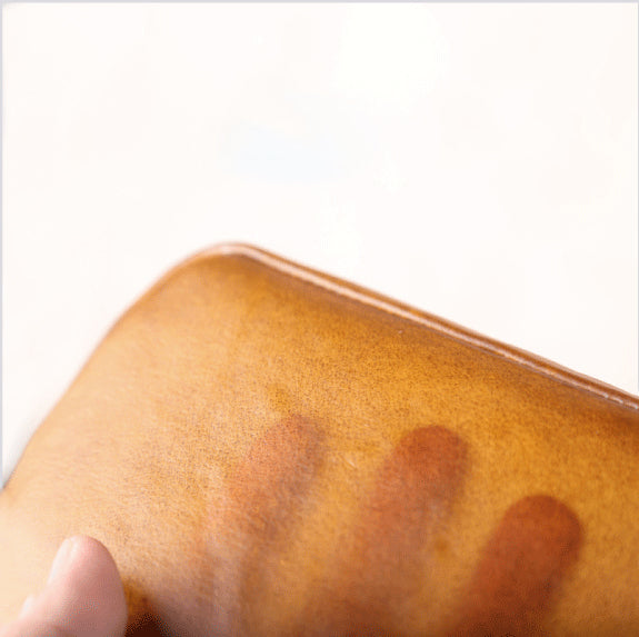 Handmade Genuine Leather Transparent Wallet Clutches Phone Case Women Men gift