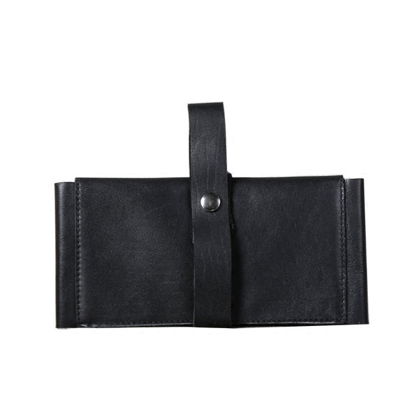 Handmade Genuine Leather Wallet Clutches Card Wallets Purses Women Men black