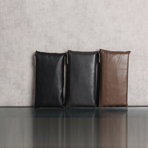 Handmade Genuine Leather Wallet Clutches Handbags Phone Case Women Men Vintage