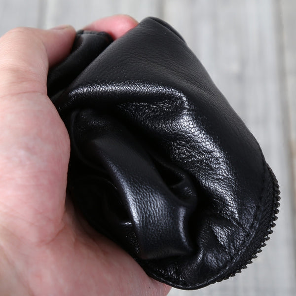 Minimalist Women Leather Clutch Wallet Black Leather Wallets for Women