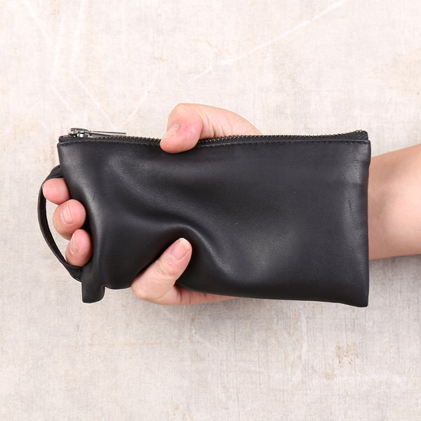 Handmade Genuine Leather Wallet Clutches Handbags Phone Case Women Men cool