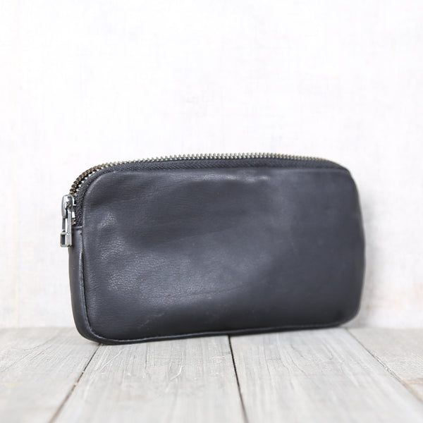Handmade Genuine Leather Wallet Clutches Handbags Phone Case Women Men fine