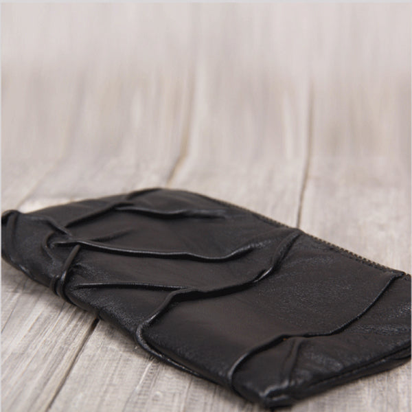 Handmade Genuine Leather Wallet Clutches Handbags Phone Case Women Men gift