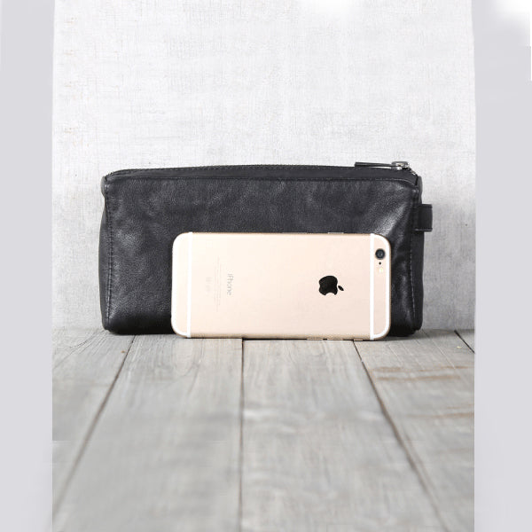 Handmade Genuine Leather Wallet Clutches Handbags Phone Case Women Men gift