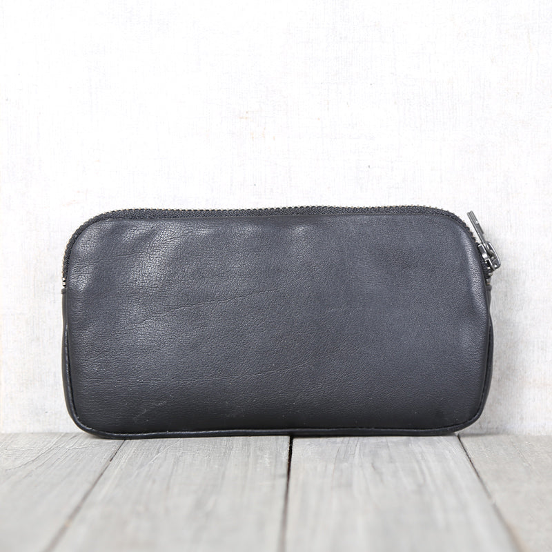 Handmade Genuine Leather Wallet Clutches Handbags Phone Case Women Men