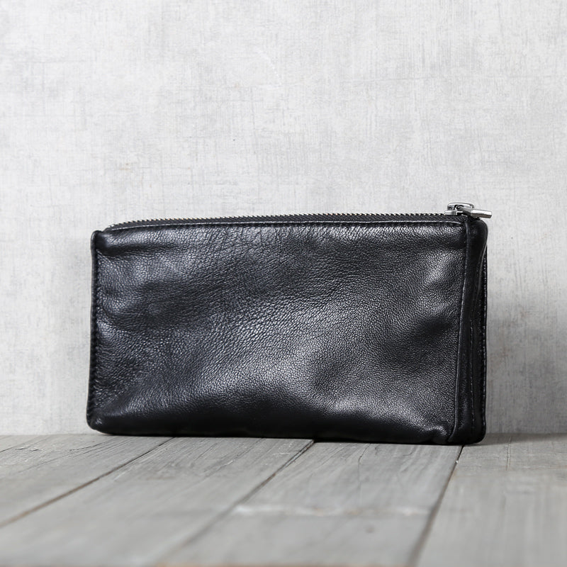 Handmade Genuine Leather Wallet Clutches Handbags Phone Case Women Men