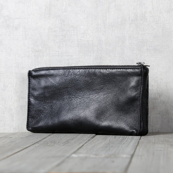 Handmade Genuine Leather Wallet Clutches Handbags Phone Case Women Men