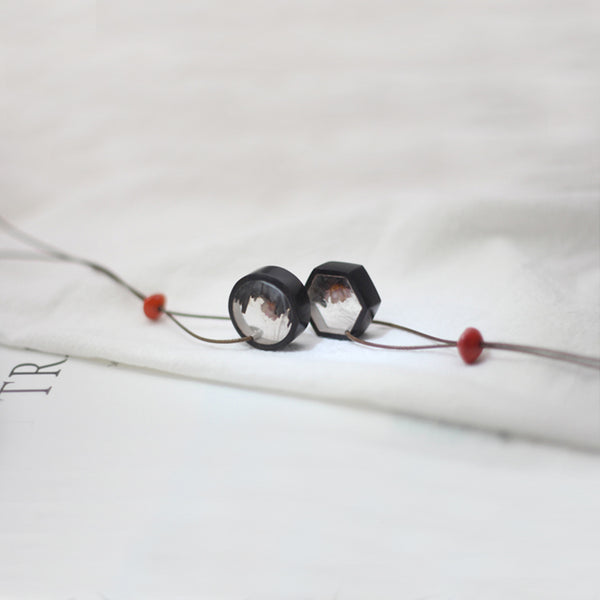 Handmade Herbage Wood Resin Pendant Necklace Unique Couple Jewelry Accessories Women Men Vintage