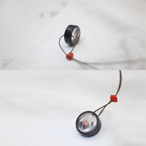 Handmade Herbage Wood Resin Pendant Necklace Unique Couple Jewelry Accessories Women Men cute