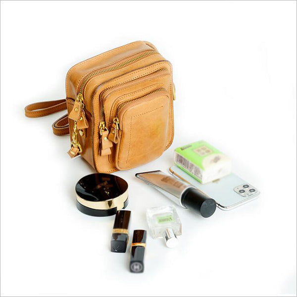 Handmade Ladies Cowhide Leather Crossbody Purse Cross Shoulder Bag For Women Genuine Leather