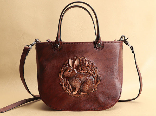 Handmade Ladies Embossed Leather Crossbody Purse Handbags For Women Cute