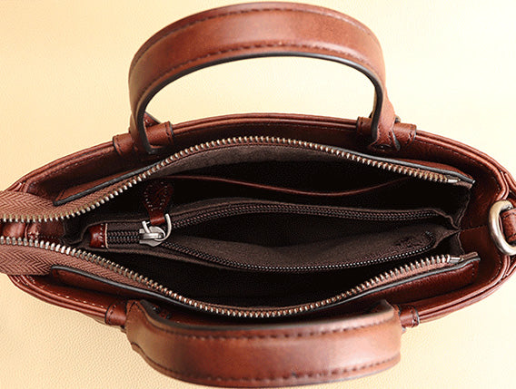 Handmade Ladies Embossed Leather Crossbody Purse Handbags For Women Inside