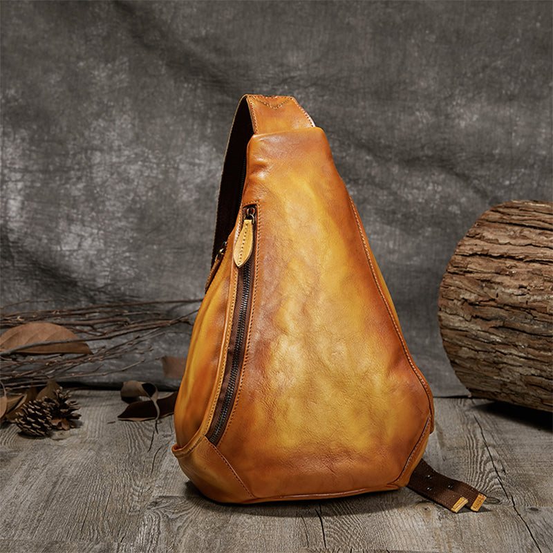 Handmade Ladies Genuine Leather Backpack Purse Small Rucksack Bag For Women Brown