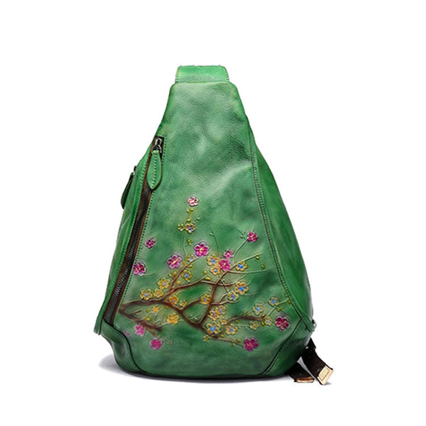 Handmade Ladies Genuine Leather Backpack Purse Small Rucksack Bag For Women Chic