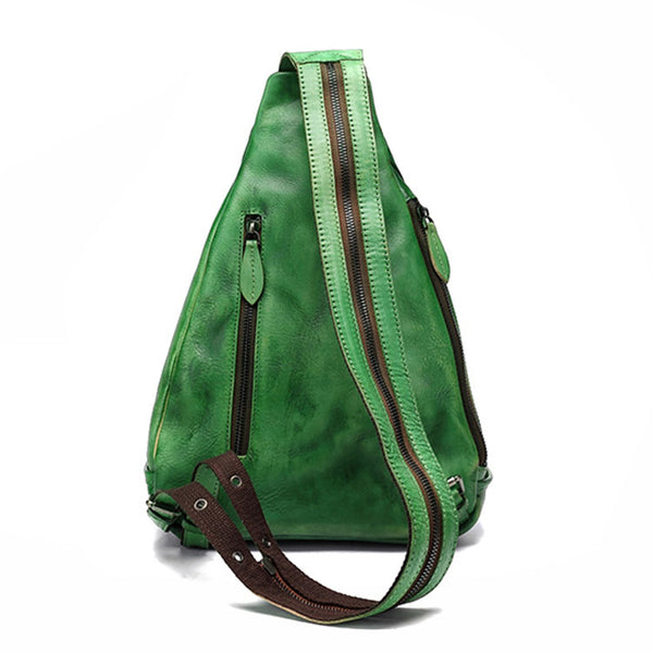 Handmade Ladies Genuine Leather Backpack Purse Small Rucksack Bag For Women Cool
