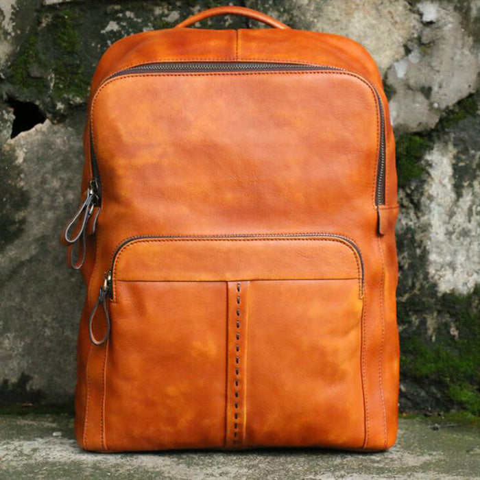 Handmade Ladies Genuine Leather Rucksack Backpack Purse With Laptop Sleeve For Women Beautiful