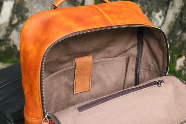 Handmade Ladies Genuine Leather Rucksack Backpack Purse With Laptop Sleeve For Women Cool