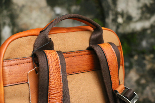 Handmade Ladies Genuine Leather Rucksack Backpack Purse With Laptop Sleeve For Women Durable