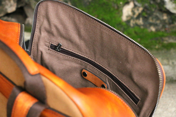 Handmade Ladies Genuine Leather Rucksack Backpack Purse With Laptop Sleeve For Women Genuine Leather