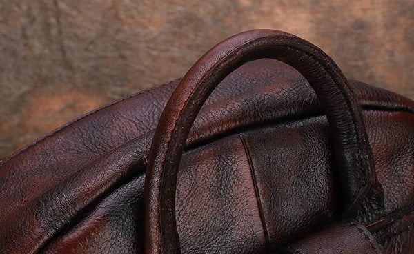 Handmade Ladies Leather Laptop Backpack Purse Women's Leather Rucksack For Women Details