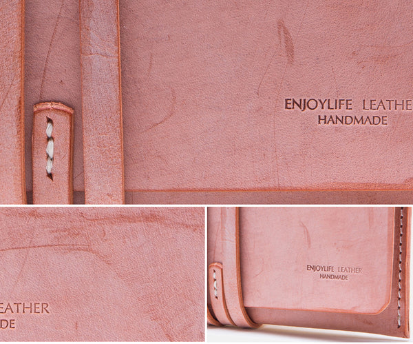 Handmade Ladies Pink Leather Long Wallets Clutch Bags Purses for Women stylish
