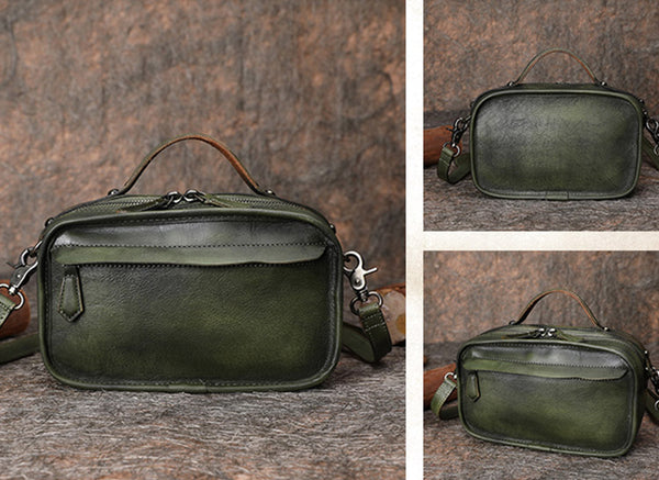 Handmade Leather Crossbody Bags Shoulder Bag Purses for Women Details