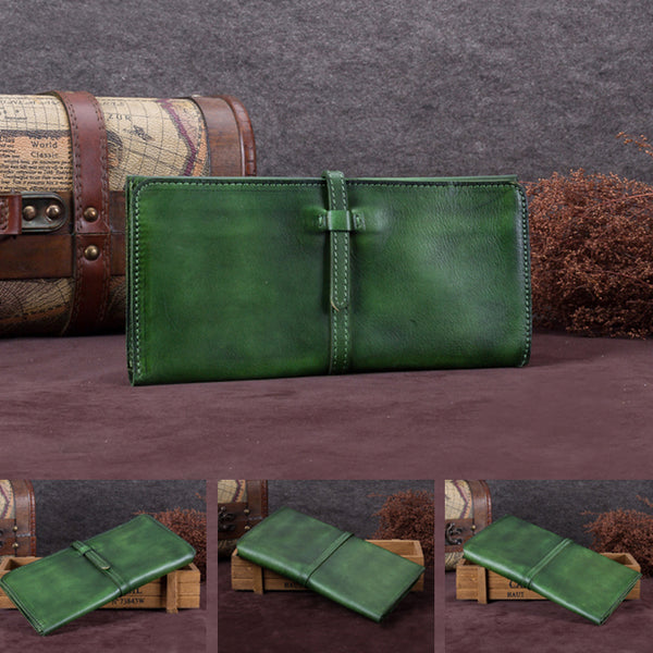 Handmade Leather Long Wallet Clutch Accessories Gift Women coin wallet