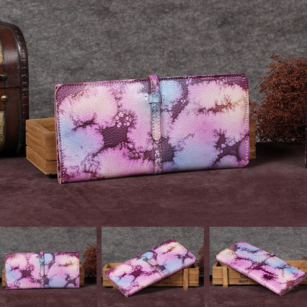 Handmade Leather Long Wallet Clutch Accessories Gift Women cool wallet
