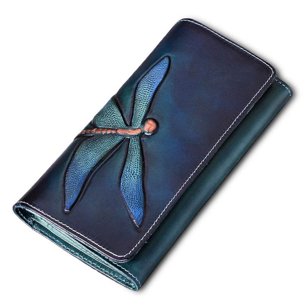 Handmade Leather Long Wallet Purse Clutch Accessories Women