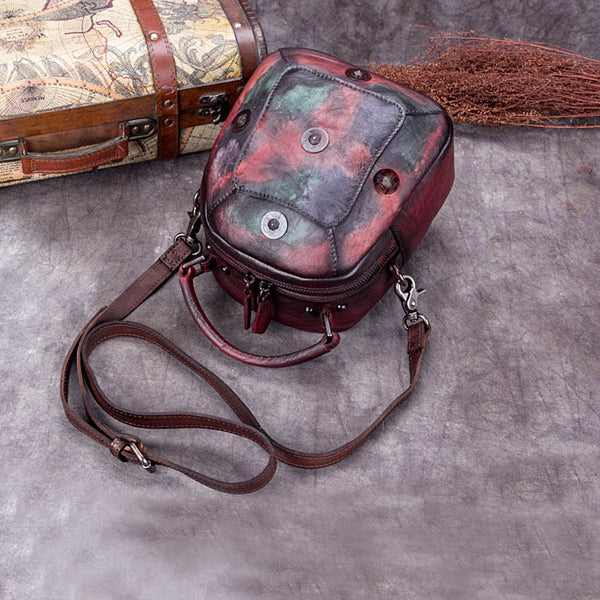 Handmade Vintage Genuine Leather Handbag Crossbody Shoulder Bags Purses Women