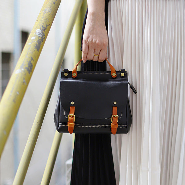 Handmade Women's Genuine Leather Satchel Backpack Purse Cross Shoulder  Bag For Women Accessories