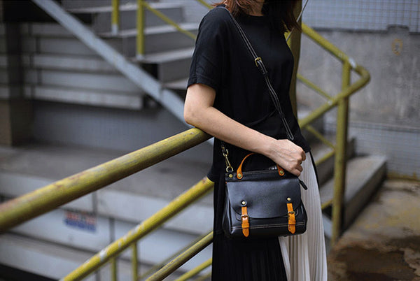 Handmade Women's Genuine Leather Satchel Backpack Purse Cross Shoulder  Bag For Women Cowhide