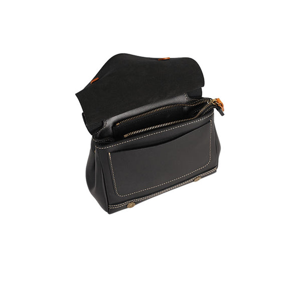 Handmade Women's Genuine Leather Satchel Backpack Purse Cross Shoulder  Bag For Women Funky